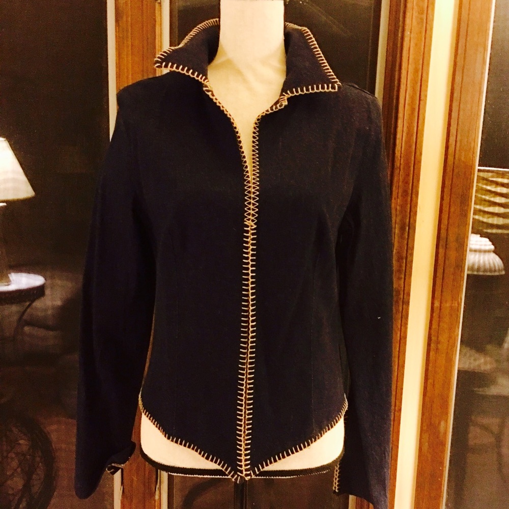 SOLD!   Western Style Dark Navy Denim Jacket