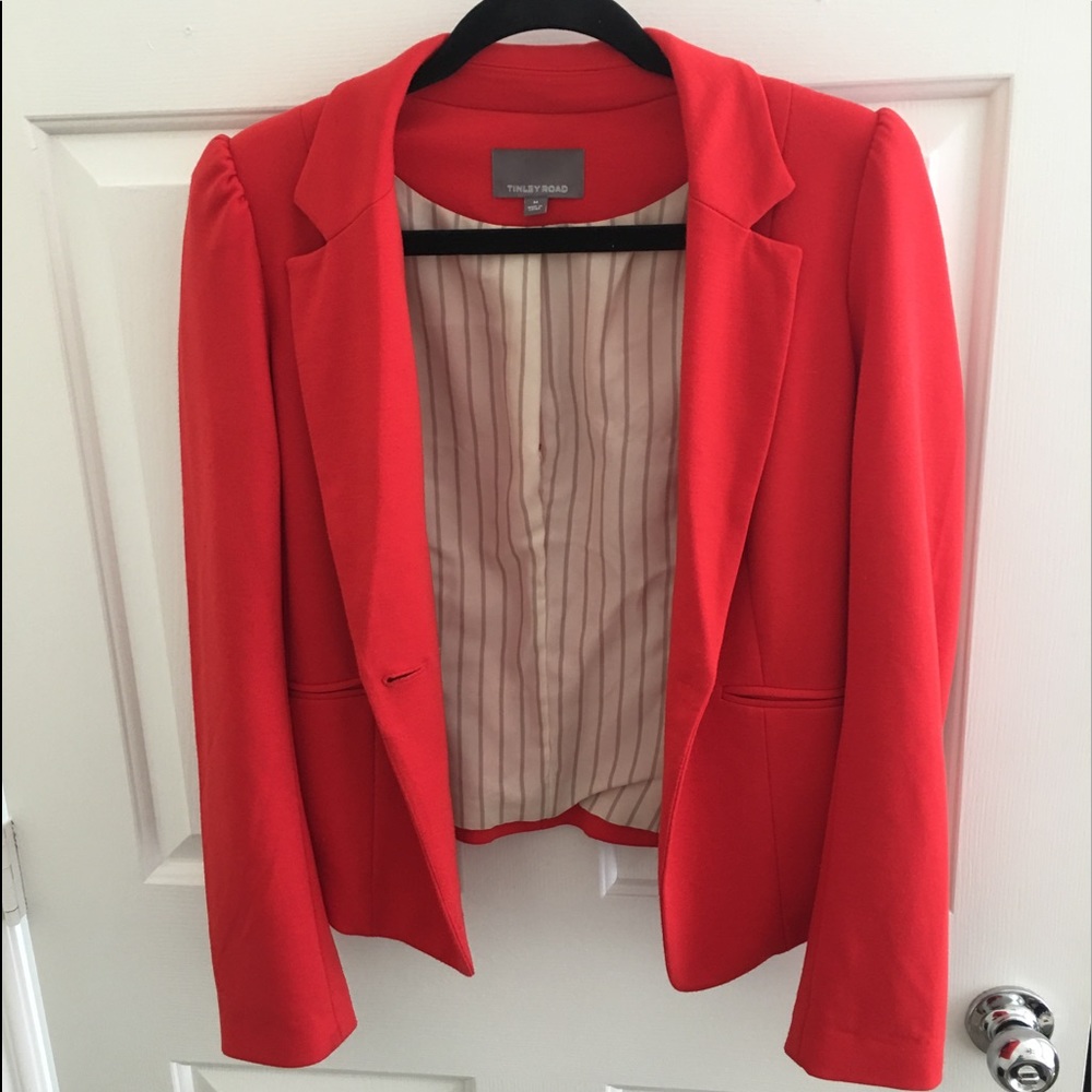 Red comfy stretchy women's blazer
