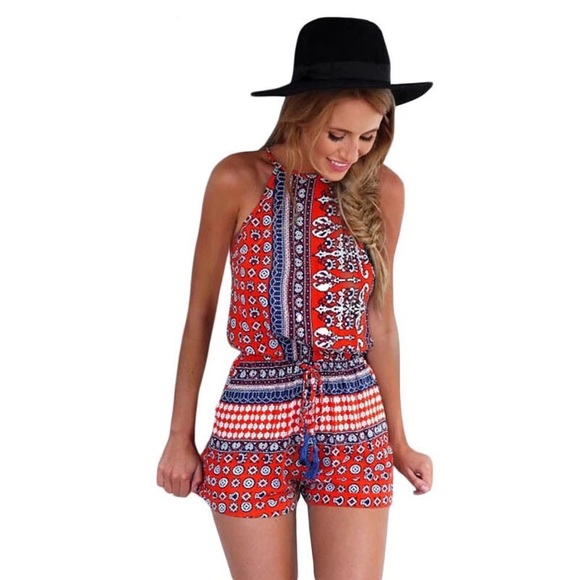 LAST 1 New Boho Chic Mix Tassel Romper - Picture 2 of 2