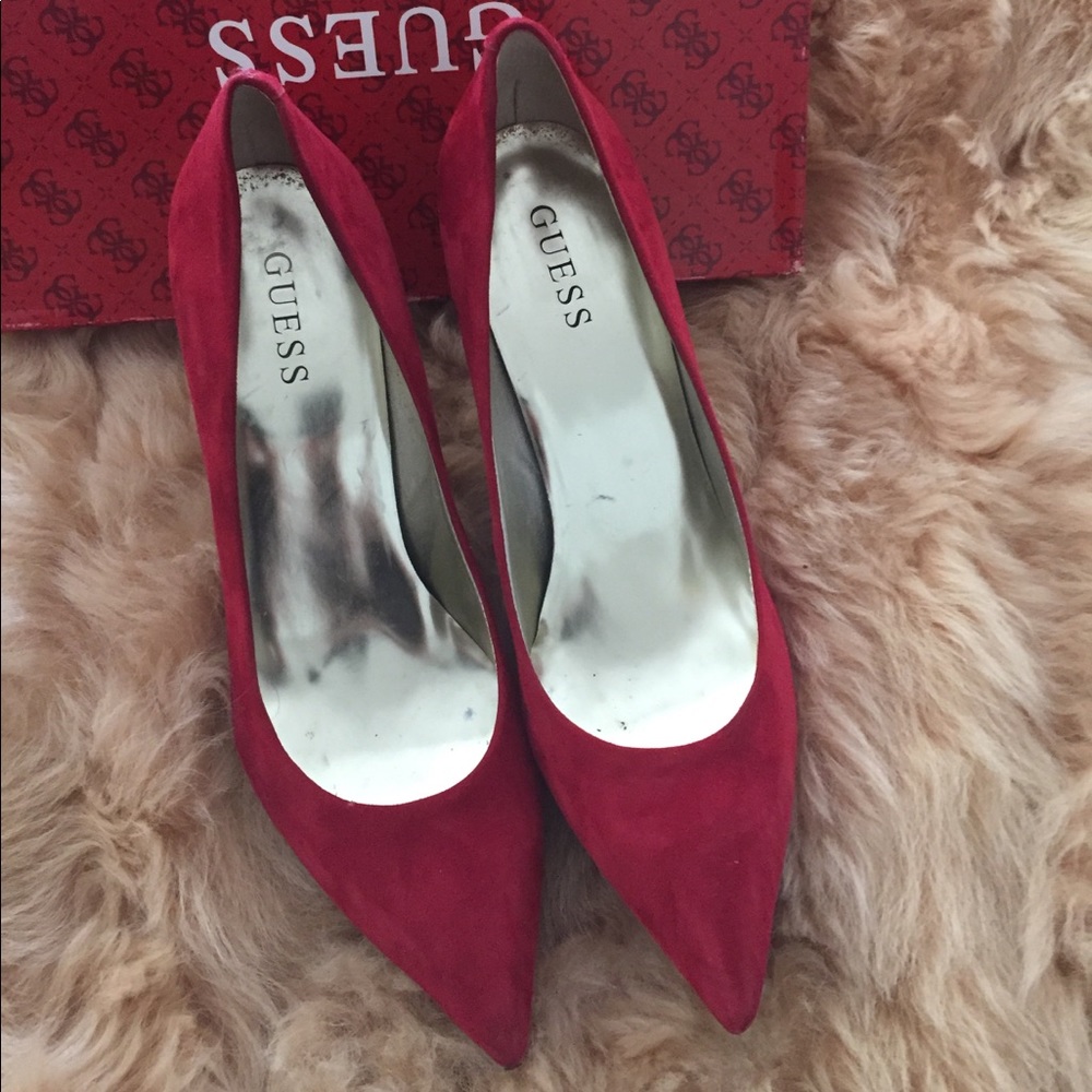 Guess red shoes