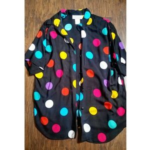 90s Polka-dot Vintage Button Up Shirt