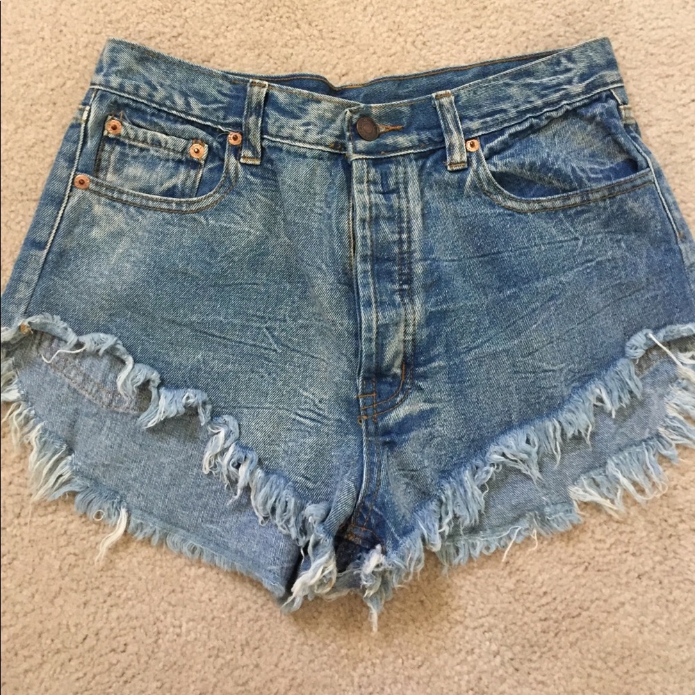 High waisted jean shorts