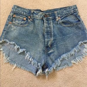 High waisted jean shorts