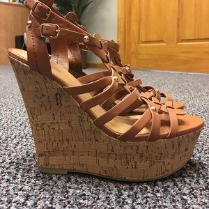 Charlotte Russe Cognac Wedges Size 8