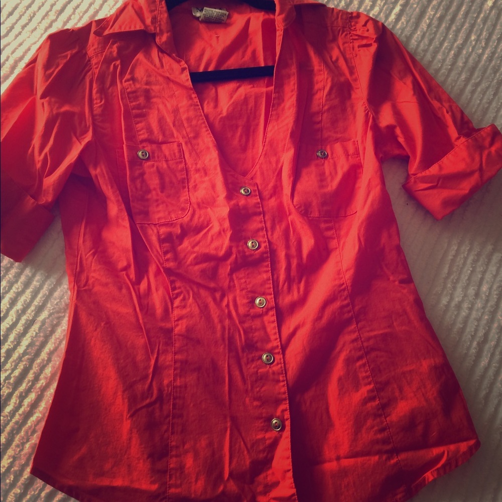 MKM, medium, collared, button up stretch shirt