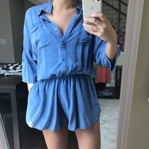 Button up denim romp with pockets