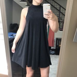 high neck swing dress