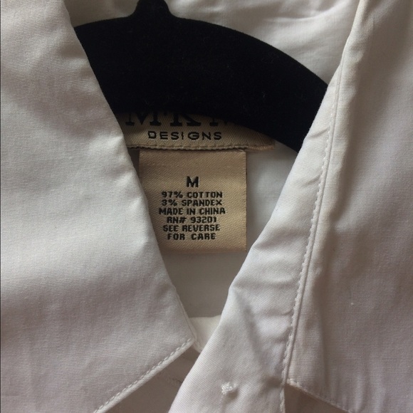 MKM, medium, white, fitted, stretch button up - Picture 3 of 3