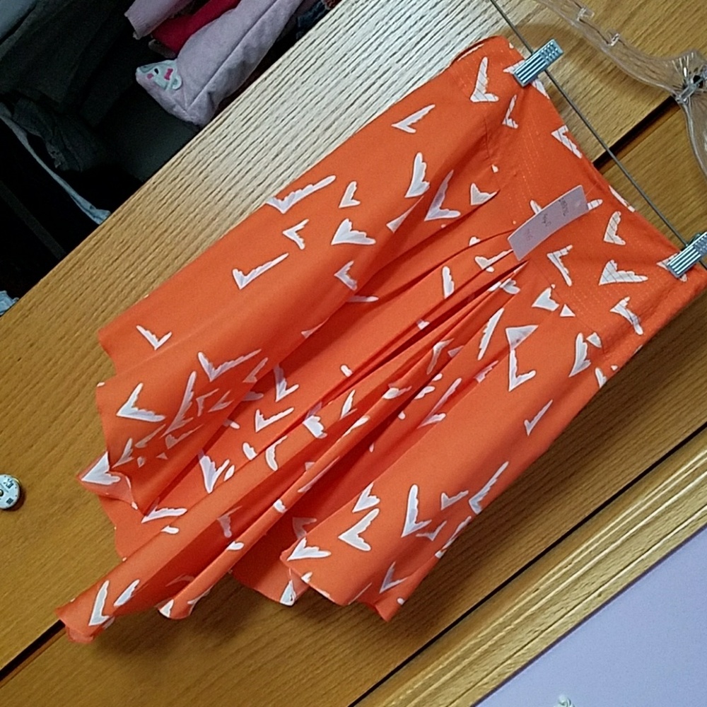 Anthropologie orange skirt