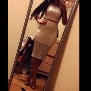 crop top and high waisted skirt set