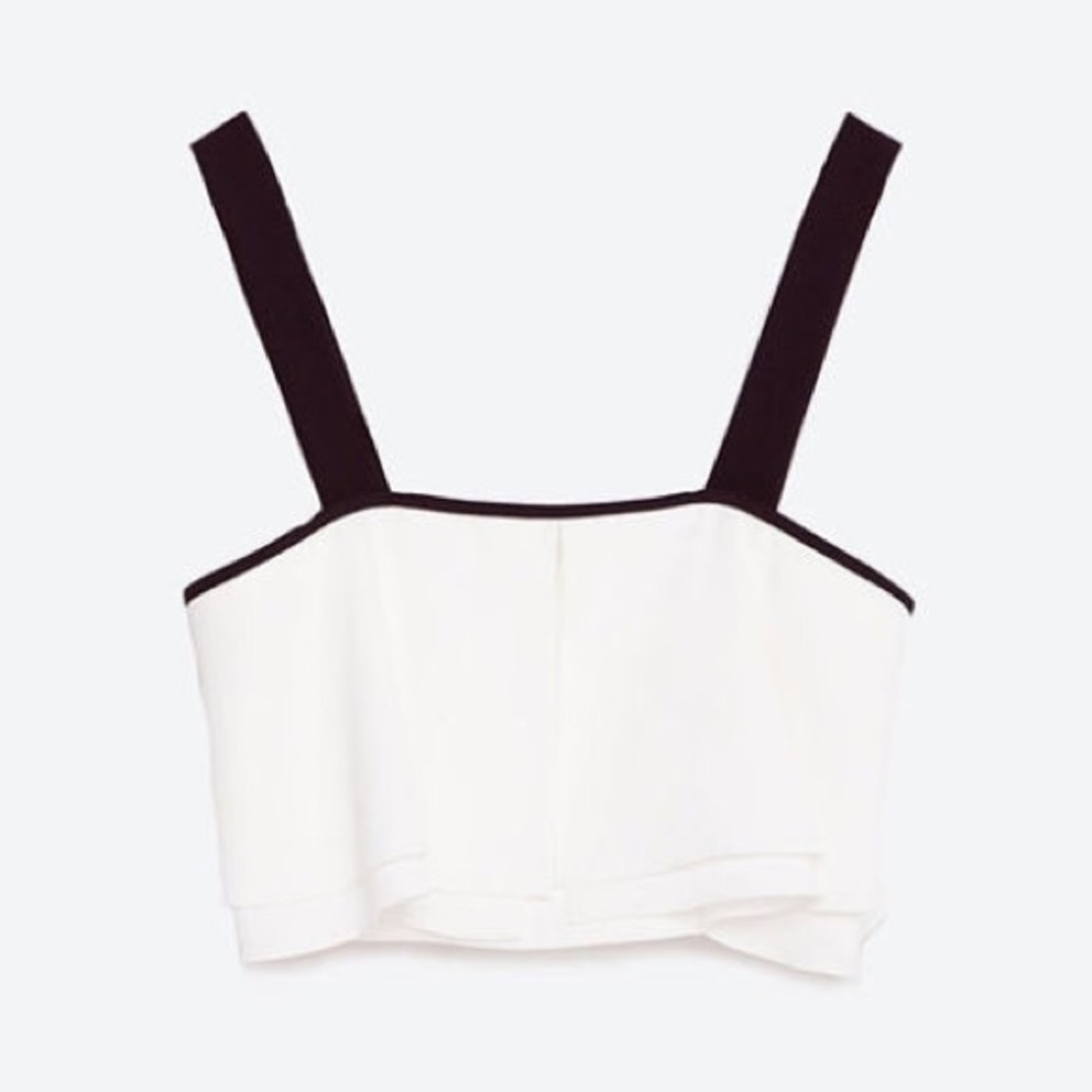Ruffled White Crop Top ZARA