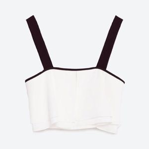 Ruffled White Crop Top ZARA