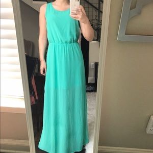 Mint maxi with crisscross back
