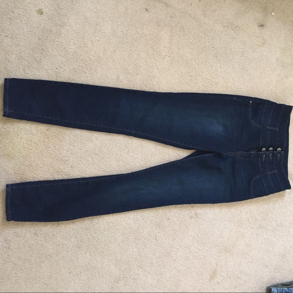 AE high waisted dark wash jeans