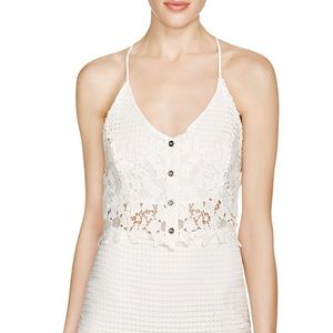 ASTR the label White Lace Crop Top