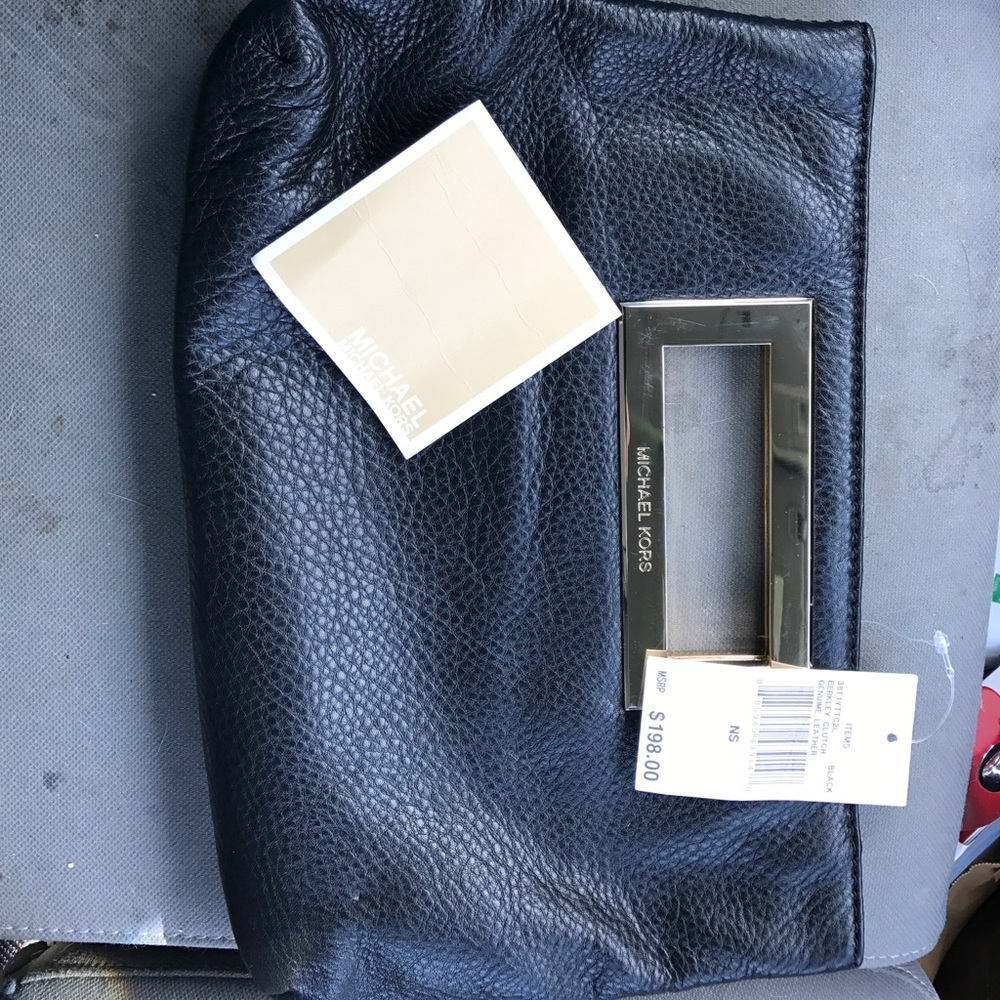 Michael Kors Genuine Leather Berkley Clutch New