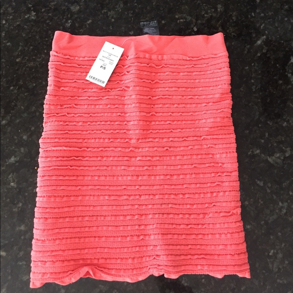 Bebe coral bodycon mini skirt