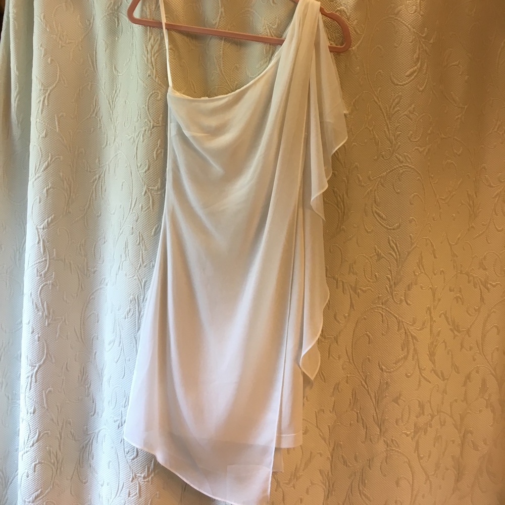 Bebe white one shoulder dress