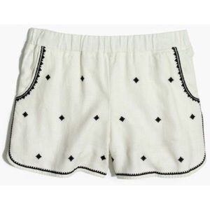 Madewell Embroidered White Shorts