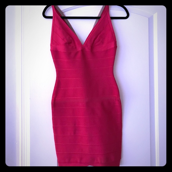 Hot pink Herve leger bandage dress - Picture 2 of 8