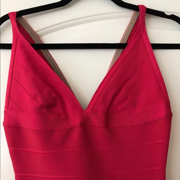 Hot pink Herve leger bandage dress - Picture 3 of 8