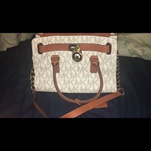 Michael Kors White Logo Handbag like new!!