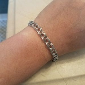 Sterling silver linking bracelet