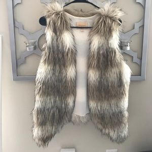 Multi faux fur vest