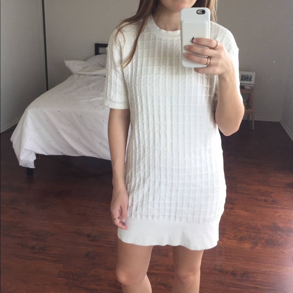 Asos Petite White Jacquard Sweater Dress size US 2