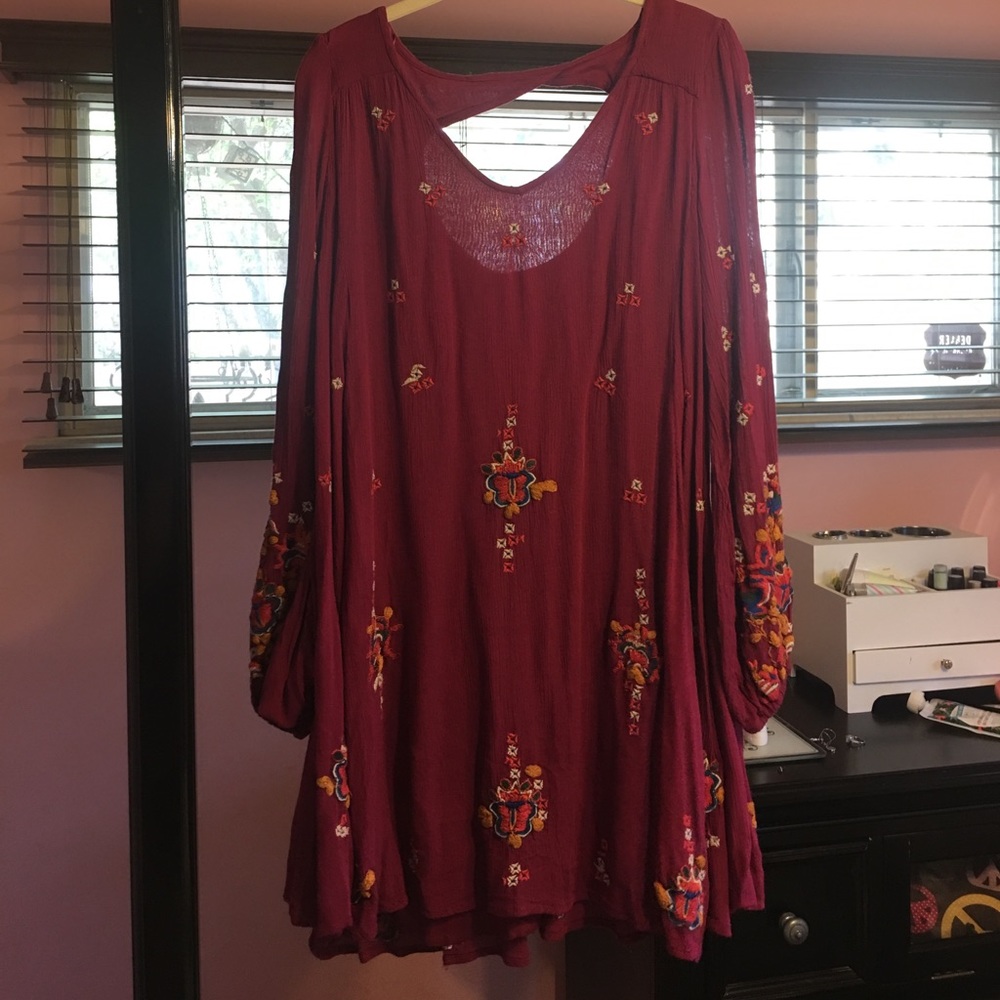 Free People Oxford Embroidered Swing Dress