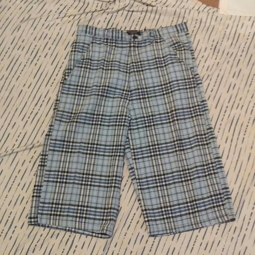 Indigo 30 Size 34 Long Plaid Shorts! Short Pants!