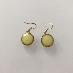 Green and gold earrings
