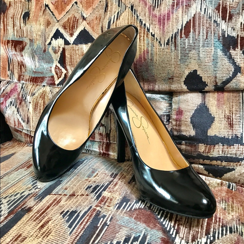 Jessica Simpson Black Patent Pumps