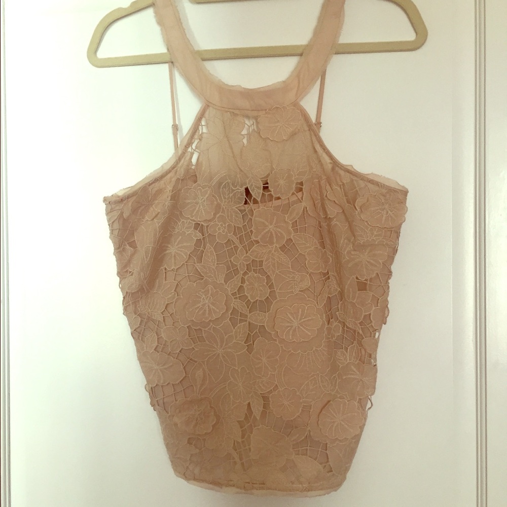 Nude Lace Floral shirt