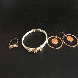 Earrings, ring, bracelet