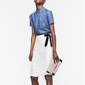 Peter Pan collar j.crew denim button up shirt