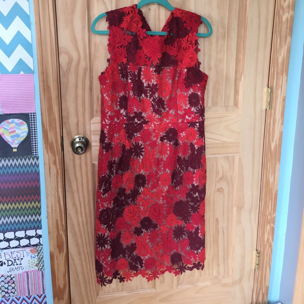 Red Floral HD In Paris Anthro Dress
