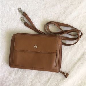 Brown cross body wallet/clutch