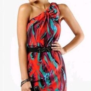 BCBG MaxAzria one shoulder dress size 4.