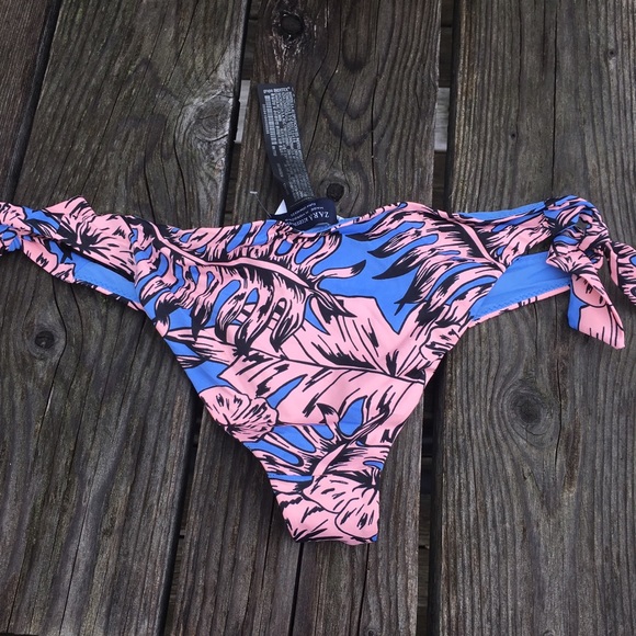 Zara Blue & Pink Tropical Bikini Bottom! NEW! - Picture 2 of 4
