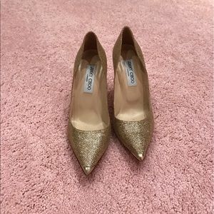Gold Jimmy Choo shoes 36.5