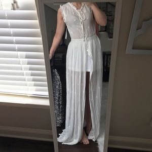 BEAUTIFUL sheer maxi wth lace bottom - never worn