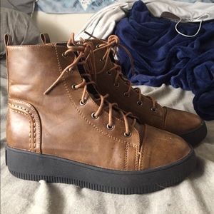 Light Brown Combat Boots