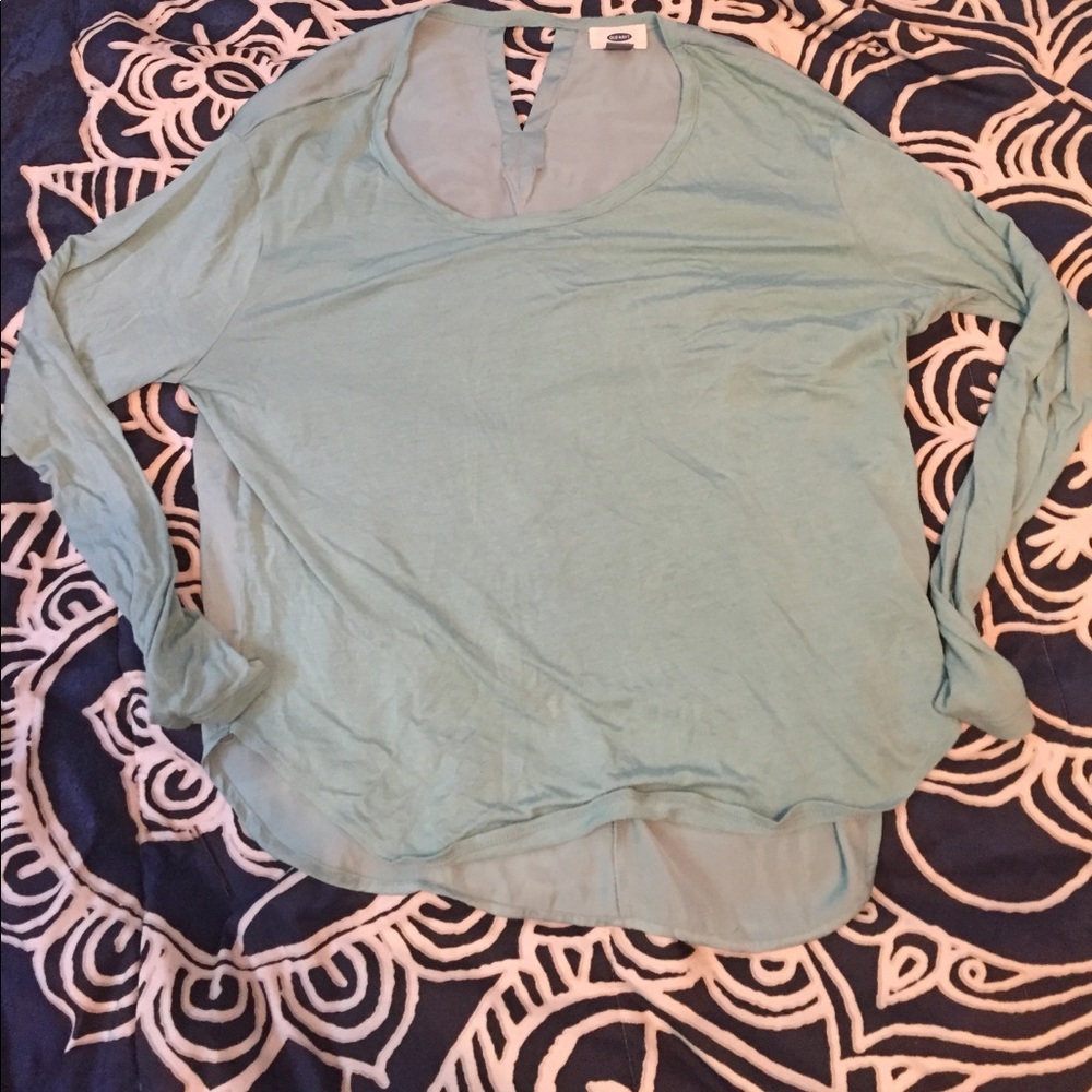 Blue Old Navy Hi-Low Long Sleeve