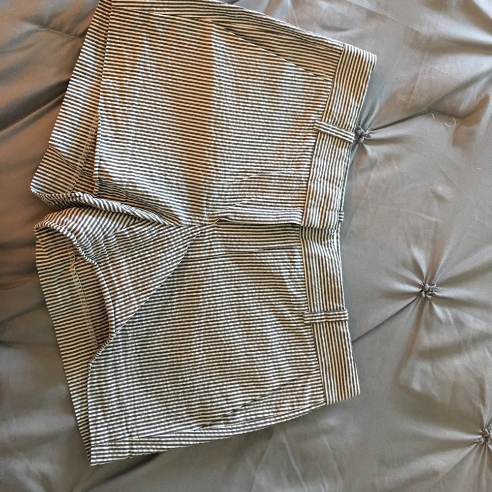 J. Crew blue and white striped shorts