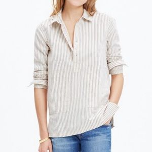 Madewell Striped Pocket Popover shirt 💛