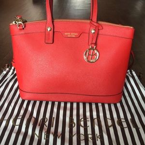 Henri Bendel West 57th Satchel in RED