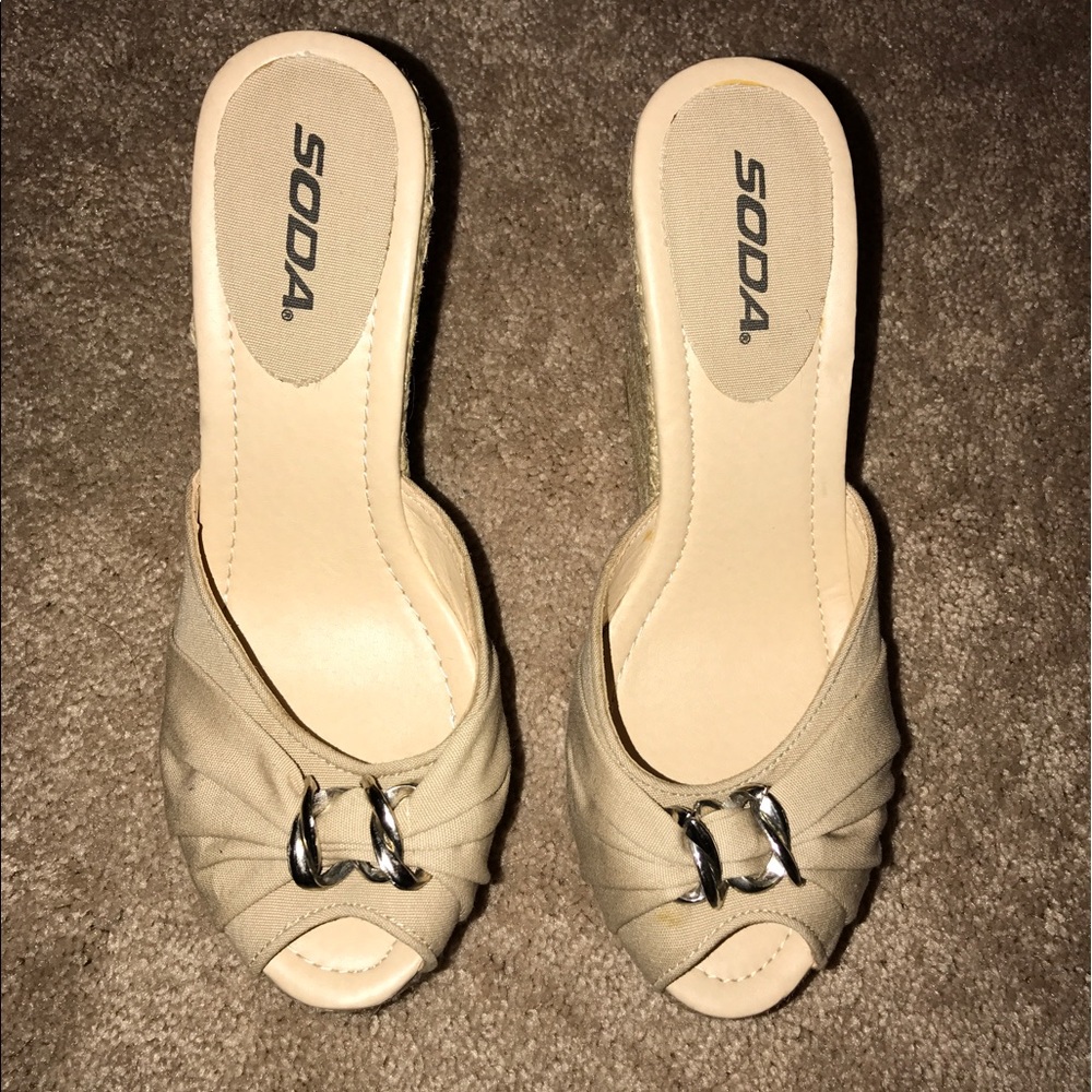 Nude wedge heels