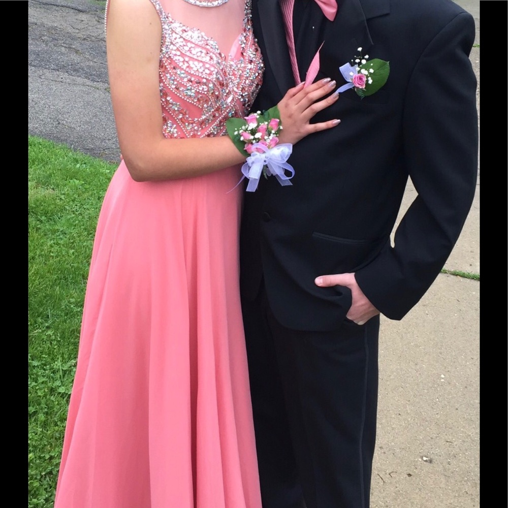 Coral Pink Prom Dress