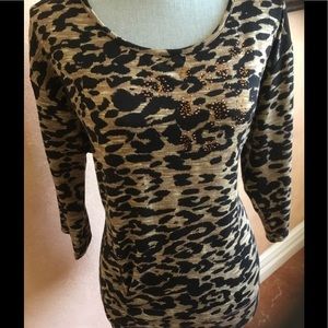 Leopard Print Blouse with Studds